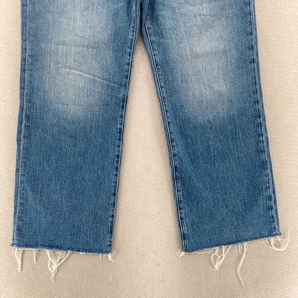 J.Crew High Rise Cropped Kick Out Jeans 1996 Semi Stretch Women's 29 Blue Denim - Picture 3 of 15